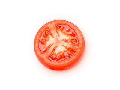 A sliced tomato